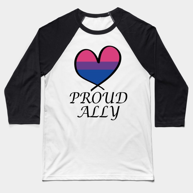 Proud Ally LGBT Gay Pride Month Bisexual Flag Baseball T-Shirt by artbypond